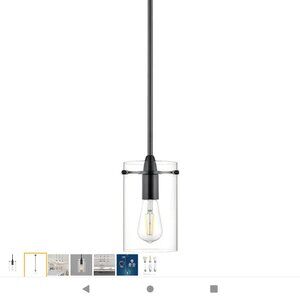 Pendant Light, modern black & glass